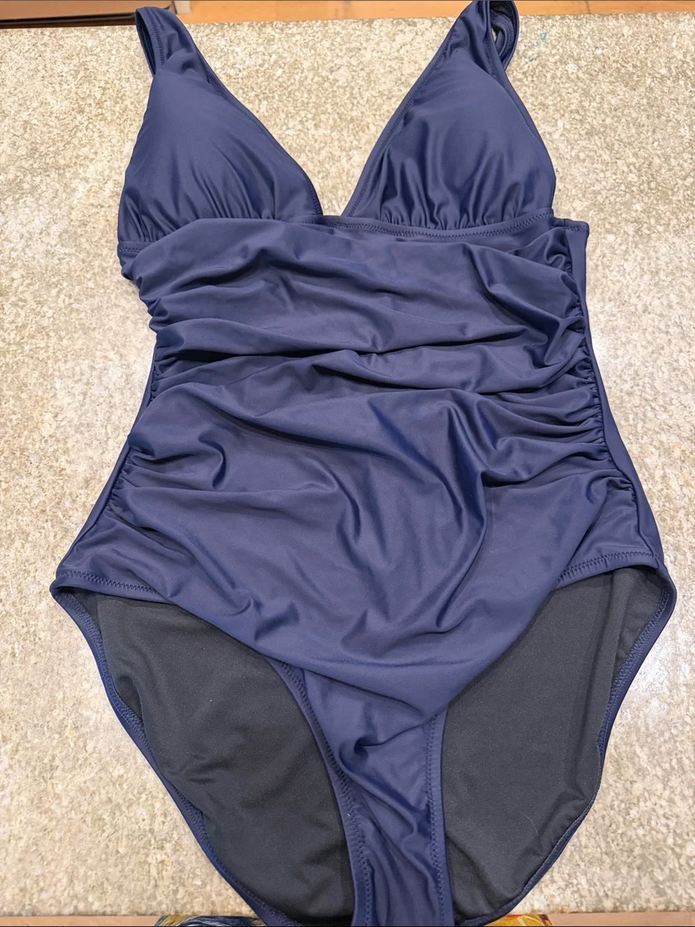 J Crew Long-torso ruched V-neck one-piece Swimsuit Size 12